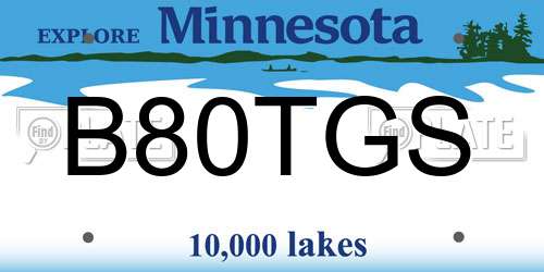 B80TGS Minnesota License Plate