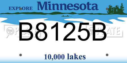 B8125B Minnesota License Plate
