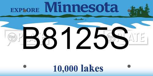 B8125S Minnesota License Plate