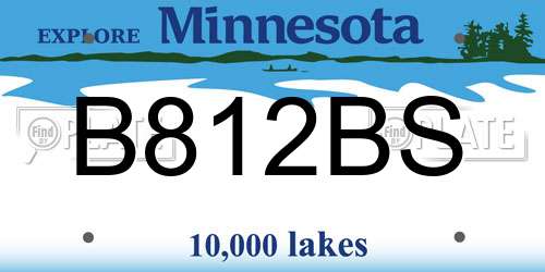B812BS Minnesota License Plate