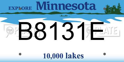 B8131E Minnesota License Plate