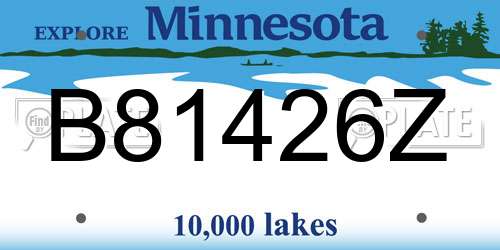 B81426Z Minnesota License Plate