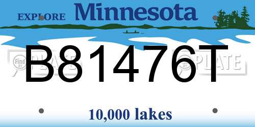 B81476T Minnesota License Plate