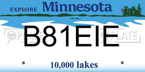 B81EIE Minnesota License Plate
