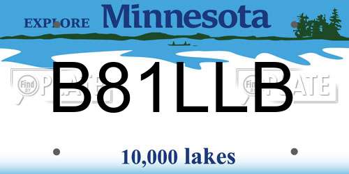 B81LLB Minnesota License Plate