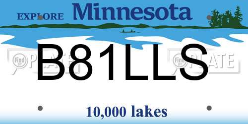 B81LLS Minnesota License Plate