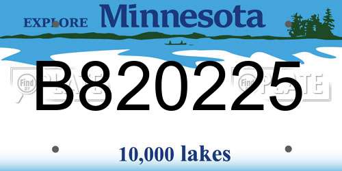B820225 Minnesota License Plate