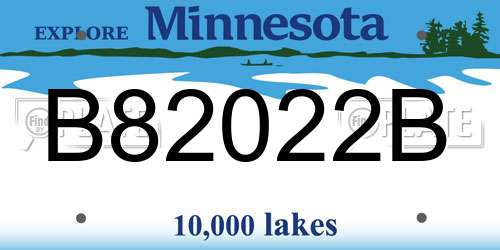 B82022B Minnesota License Plate