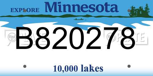 B820278 Minnesota License Plate