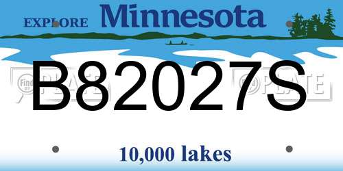 B82027S Minnesota License Plate