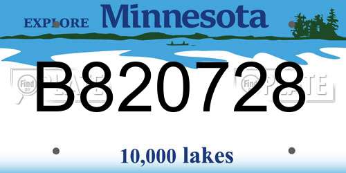 B820728 Minnesota License Plate