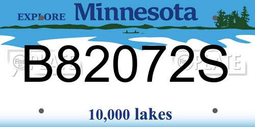 B82072S Minnesota License Plate