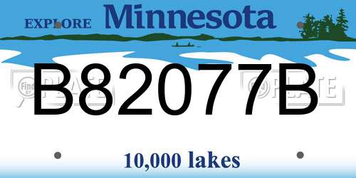 B82077B Minnesota License Plate