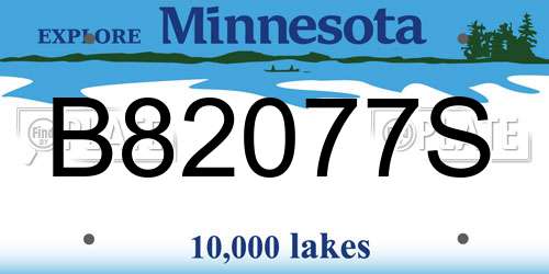B82077S Minnesota License Plate