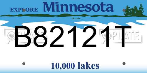 B82121T Minnesota License Plate