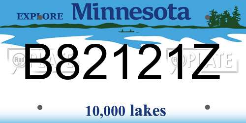B82121Z Minnesota License Plate