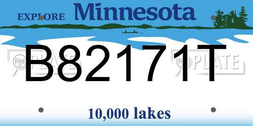 B82171T Minnesota License Plate