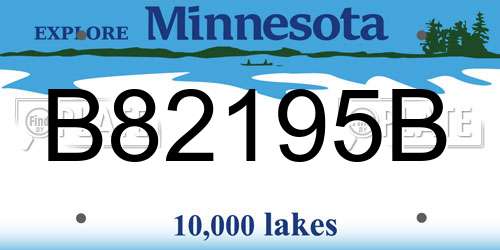 B82195B Minnesota License Plate