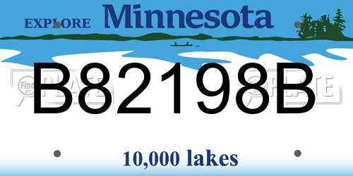 B82198B Minnesota License Plate