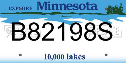 B82198S Minnesota License Plate