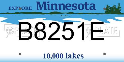 B8251E Minnesota License Plate