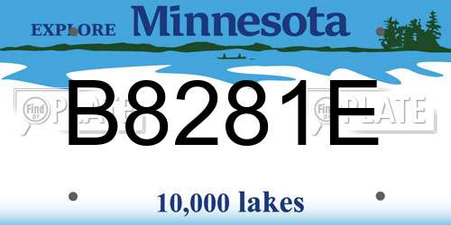 B8281E Minnesota License Plate