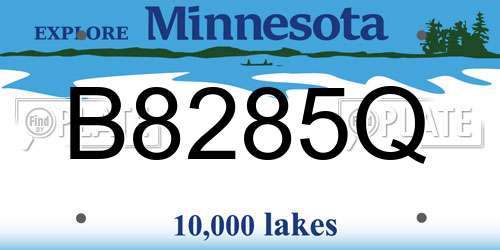 B8285Q Minnesota License Plate
