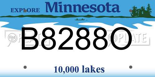 B8288O Minnesota License Plate