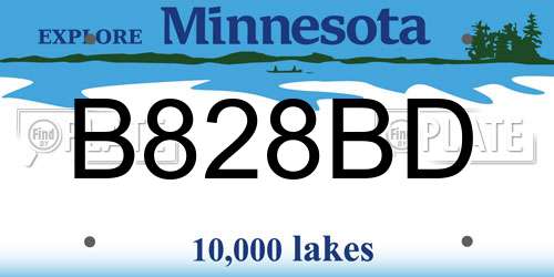B828BD Minnesota License Plate
