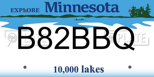 B82BBQ Minnesota License Plate