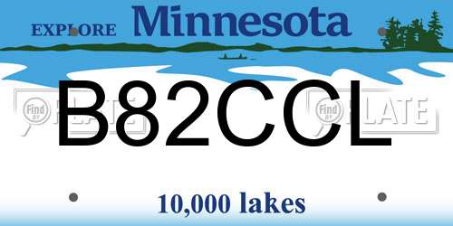 B82CCL Minnesota License Plate