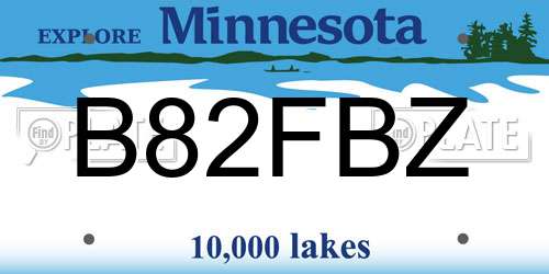 B82FBZ Minnesota License Plate