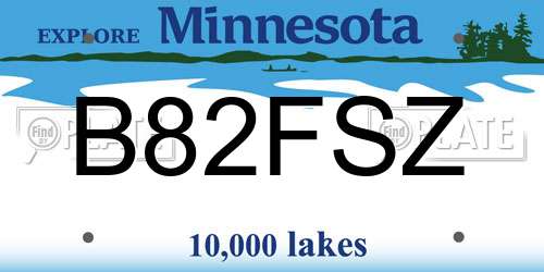 B82FSZ Minnesota License Plate