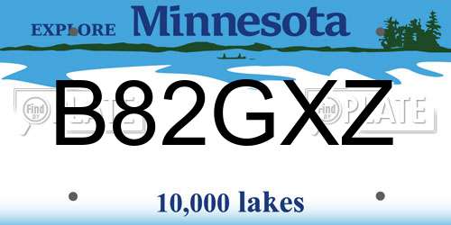 B82GXZ Minnesota License Plate