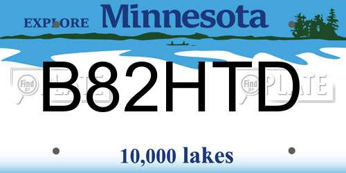 B82HTD Minnesota License Plate