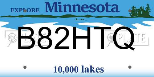 B82HTQ Minnesota License Plate