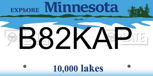 B82KAP Minnesota License Plate