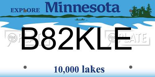 B82KLE Minnesota License Plate
