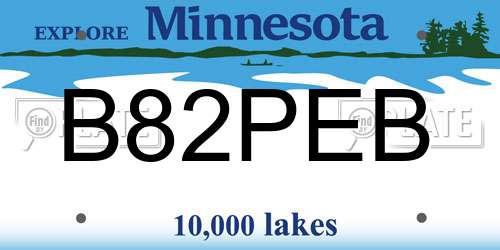 B82PEB Minnesota License Plate