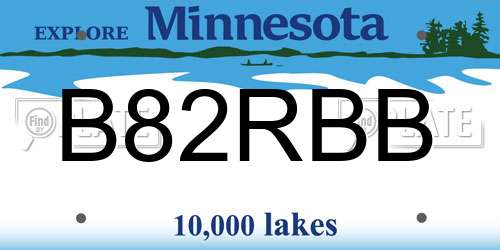 B82RBB Minnesota License Plate