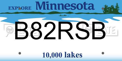 B82RSB Minnesota License Plate
