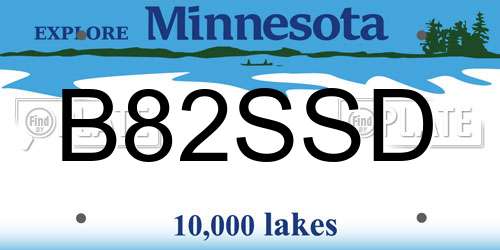 B82SSD Minnesota License Plate