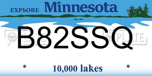 B82SSQ Minnesota License Plate