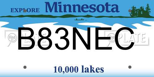 B83NEC Minnesota License Plate