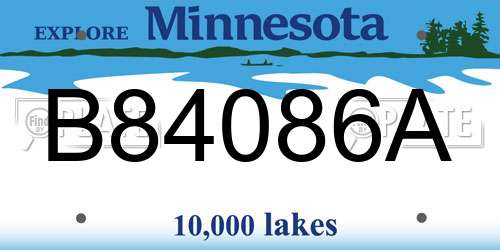 B84086A Minnesota License Plate