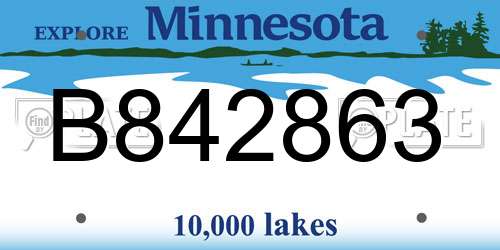 B842863 Minnesota License Plate