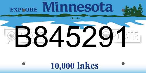 B845291 Minnesota License Plate