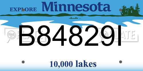 B84829I Minnesota License Plate