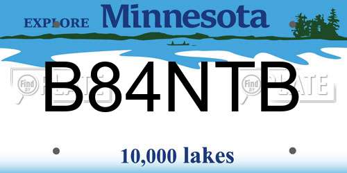 B84NTB Minnesota License Plate