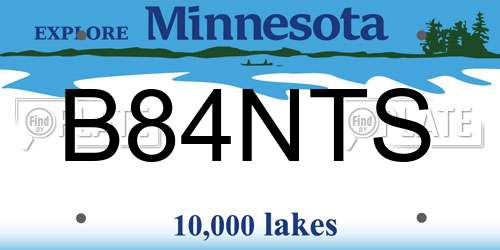 B84NTS Minnesota License Plate